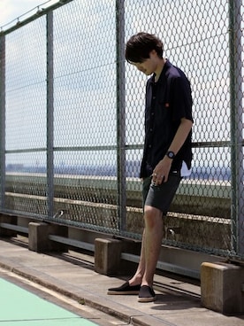 「ALBEROLA（アルベローラ）のアイテム」を使った、ARAさん（メンズ・175cm）の夏コーディネート