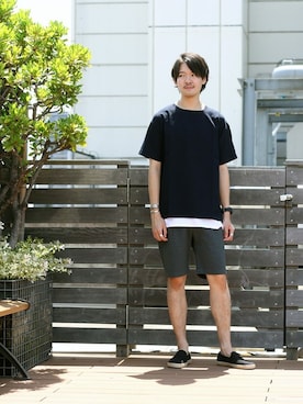 「ALBEROLA（アルベローラ）のアイテム」を使った、ARAさん（メンズ・175cm）の夏コーディネート