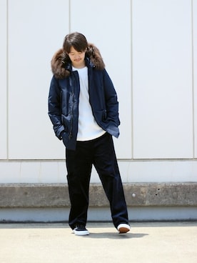 「WOOLRICH（ウールリッチ）のアイテム」を使った、ARAさん（メンズ・175cm）の夏コーディネート
