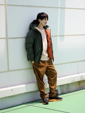 「NANGA（ナンガ）のアイテム（ダウンジャケット/コート）」を使った、ARAさん（メンズ・175cm）の夏コーディネート