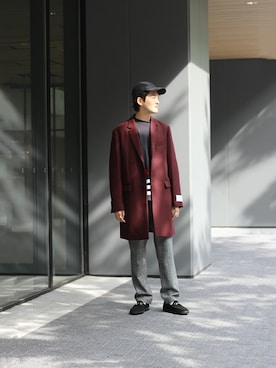 「JOURNAL STANDARD relume（ジャーナルスタンダード　レリューム）のアイテム（チェスターコート）」を使った、ARAさん（メンズ・175cm）の秋コーディネート