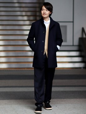 「JOURNAL STANDARD relume（ジャーナルスタンダード　レリューム）のアイテム（チェスターコート）」を使った、ARAさん（メンズ・175cm）の冬コーディネート