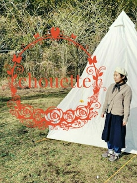 「キャンプ」｜「アイテム（ノーカラージャケット）」を使った、＊aika＊さん（レディース・150cm）の春コーディネート