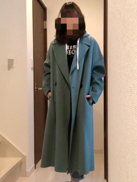 「PLST（プラステ）のアイテム（チェスターコート）」を使った、flourish310 まさぴよ♡相互さん（レディース・164cm）の秋コーディネート