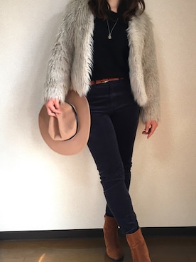 桃菜さん（レディース・166cm）の冬コーディネート