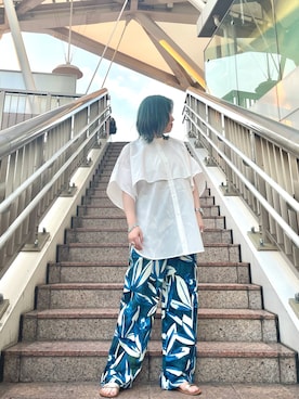 「あべのハルカス」｜わきちゃんさん（レディース・152cm）の夏コーディネート