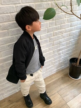 「アイテム（ブルゾン）」を使った、カナデさん（キッズ・110cm）の秋コーディネート