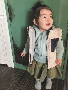 「babyGAP（babyGAP）のアイテム（その他アウター）」を使った、GREEN☀︎BELLさん（キッズ・70cm）の秋コーディネート