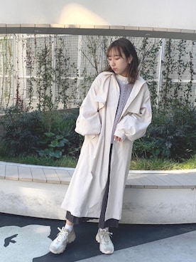 「179/WG（イチナナキュウダブルジー）のアイテム（トレンチコート）」を使った、hinaさん（レディース・163cm）の冬コーディネート