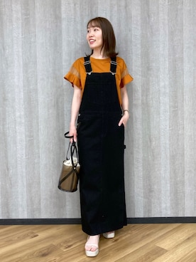 「Andemiu（アンデミュウ）のクリアトートバッグ940559（ショルダーバッグ）」を使った、nabeさん（レディース・160cm）の春コーディネート