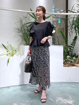 「Andemiu（アンデミュウ）のクリアトートバッグ940559（ショルダーバッグ）」を使った、nabeさん（レディース・160cm）の夏コーディネート