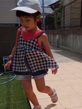 「BREEZE（ブリーズ）のアイテム（キャミソール）」を使った、ranrenさん（キッズ・90cm）の夏コーディネート