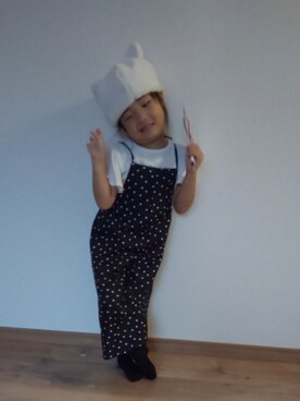 「BeBe（ベベ）のアイテム（帽子）」を使った、ranrenさん（キッズ・90cm）の秋コーディネート