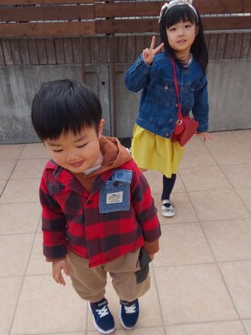 「BdeR（ビーデアール）のアイテム」を使った、ranrenさん（キッズ・90cm）の春コーディネート