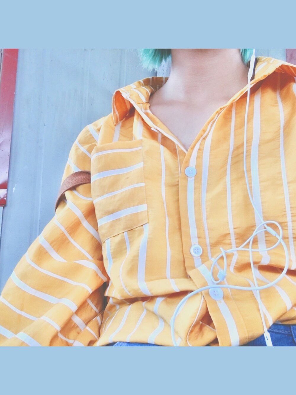 「今日の服、日常」｜「麦寻のアイテム（シャツ/ブラウス、イエロー系）」を使った、Xiaさん（レディース・169cm）の夏コーディネートの1枚目の写真