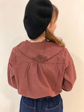 「テラコッタ」｜「アイテム（ハンチング/ベレー帽）」を使った、87チャン☺︎さん（レディース・155cm）の秋コーディネート