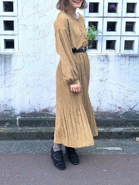 「ehka sopo（エヘカソポ）のアイテム（ブーティ）」を使った、87チャン☺︎さん（レディース・155cm）の秋コーディネート