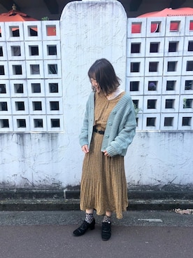 「ehka sopo（エヘカソポ）のアイテム（ブーティ）」を使った、87チャン☺︎さん（レディース・155cm）の秋コーディネート