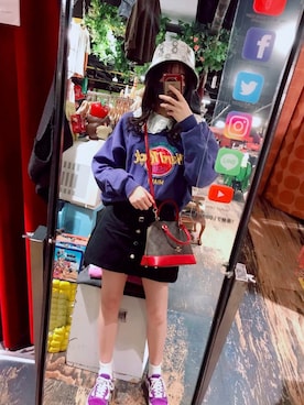 「WEGO（ウィゴー）のアイテム（ハット）」を使った、💜さら💜さん（レディース・163cm）の春コーディネート