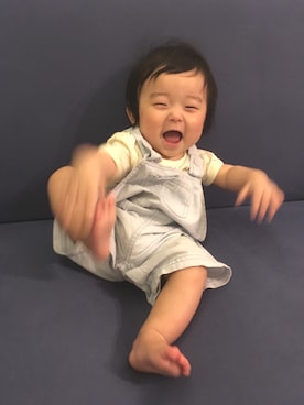 「男の子ベビー」｜「アイテム（サロペット/オーバーオール）」を使った、うばるさん（キッズ・70cm）の春コーディネート