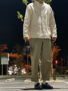 「Steven Alan（スティーブンアラン）のアイテム（レッグウェア）」を使った、ちーうーさん（メンズ・169cm）の秋コーディネート