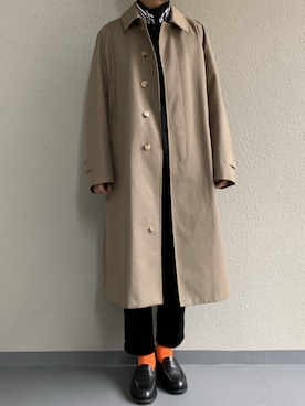 「The CLASIK（ザクラシック）のアイテム（ステンカラーコート）」を使った、ちーうーさん（メンズ・169cm）の冬コーディネート