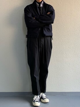 「NEAT（ニート）のアイテム（オールインワン・サロペット）」を使った、ちーうーさん（メンズ・169cm）の冬コーディネート