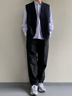 「THE RERACS（ザ・リラクス）のアイテム（その他アウター）」を使った、ちーうーさん（メンズ・169cm）の春コーディネート