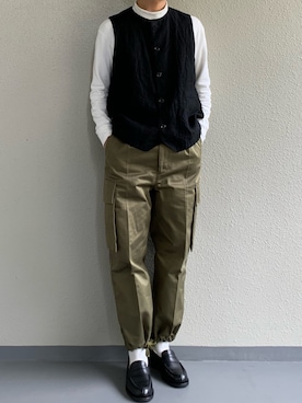 「STUDIOUS（ステュディオス）のアイテム（レッグウェア）」を使った、ちーうーさん（メンズ・169cm）の春コーディネート
