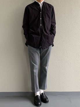 「STUDIOUS（ステュディオス）のアイテム（レッグウェア）」を使った、ちーうーさん（メンズ・169cm）の秋コーディネート
