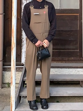 「NEAT（ニート）のアイテム（オールインワン・サロペット）」を使った、ちーうーさん（メンズ・170cm）の冬コーディネート