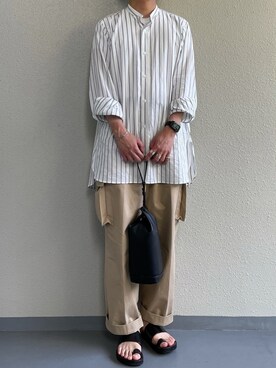 「NOMAD（ノマド）のアイテム」を使った、ちーうーさん（メンズ・170cm）の春コーディネート