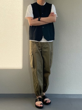 「アイテム（ベスト）」を使った、ちーうーさん（メンズ・170cm）の春コーディネート