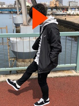 「orbitのアイテム（ジャケット/アウター、ブラック系）」を使った、はさうぇいさん（メンズ・165cm）の春コーディネート