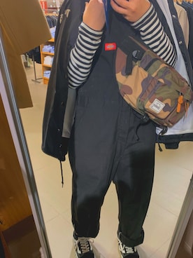 「Dickies（ディッキーズ）のアイテム（つなぎ/オールインワン）」を使った、とわさん（レディース・153cm）の春コーディネート