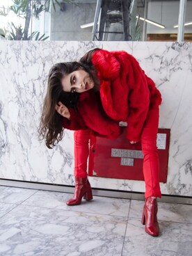 「red」｜「アイテム（スラックス）」を使った、theblueyedgalさん（レディース・163cm）の春コーディネート