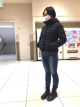 「マーチン風ブーツ」｜あられちゃんさん（レディース・162cm）の冬コーディネート