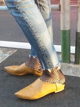 「A part by（アパートバイ）のアイテム（レッグウェア）」を使った、REIKA YOSHIDAさん（レディース・165cm）の冬コーディネート