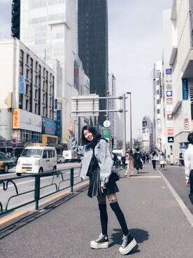 「アイラブCONVERSE」｜加利さん（レディース・165cm）の秋コーディネート