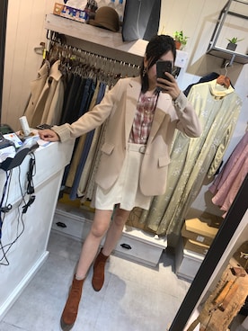 「H&M（エイチ・アンド・エム）のアイテム（ブーティ）」を使った、加利さん（レディース・165cm）の冬コーディネート