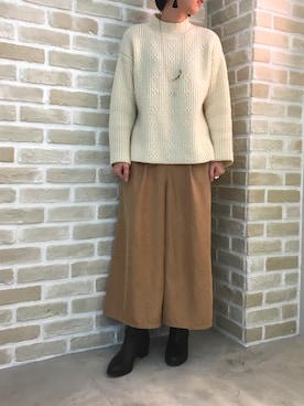 「スカーチョ」｜「アイテム（ブーツ）」を使った、たにはたさん（レディース・157cm）の秋コーディネート
