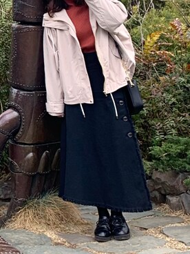 「RETRO GIRL（レトロガール）のアイテム（マウンテンパーカー）」を使った、Natsu*.さん（レディース・157cm）の春コーディネート