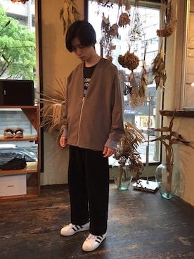 「VLANK CONCEPT WEAR（ブランクコンセプトウェア）のアイテム（ジャージ）」を使った、mewさん（メンズ・174cm）の春コーディネート