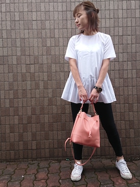 「ぺプラムトップス」｜「アイテム（腕時計）」を使った、Atさん（レディース・161cm）の夏コーディネート
