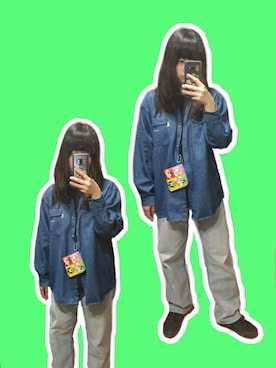 「blue」｜「アイテム（デニムジャケット）」を使った、stacey99さん（レディース・157cm）の春コーディネート