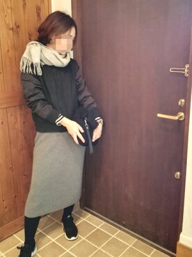 「SEVENDAYS=SUNDAY（セブンデイズサンデイ）のアイテム（MA-1）」を使った、mmmm ☆さん（レディース・157cm）の冬コーディネート