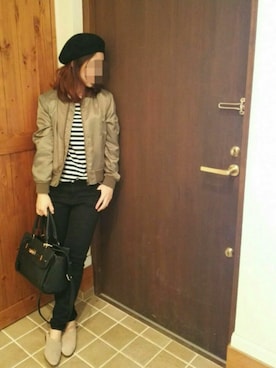 「SEVENDAYS=SUNDAY（セブンデイズサンデイ）のアイテム（MA-1）」を使った、mmmm ☆さん（レディース・157cm）の冬コーディネート