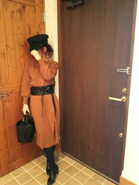 「Spick & Span（スピックアンドスパン）の≪追加2≫【PELLETTERIA VENETA】 レザーバケツバッグ◆（ショルダーバッグ）」を使った、mmmm ☆さん（レディース・157cm）の冬コーディネート