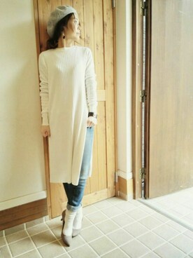 「coen（コーエン）のカラーベレー3（ハンチング/ベレー帽）」を使った、mmmm ☆さん（レディース・157cm）の春コーディネート