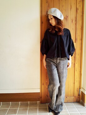 「coen（コーエン）のカラーベレー3（ハンチング/ベレー帽）」を使った、mmmm ☆さん（レディース・157cm）の秋コーディネート